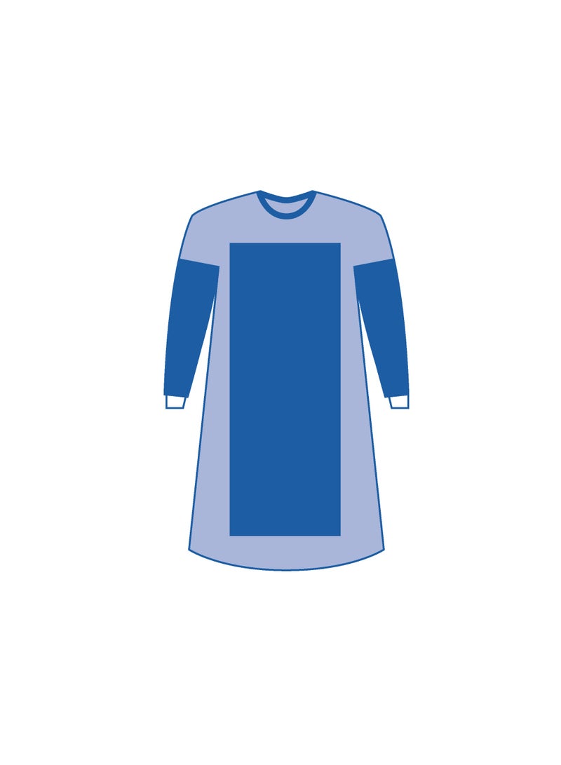Clinevo Full Reinforced Surgical Gown XL - Sterile AAMI Level 3/4 Barrier Protection, Blue Disposable Isolation Gown for High-Risk Procedures - Image 4
